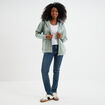 Sweat zippé à capuche vert pastel femme