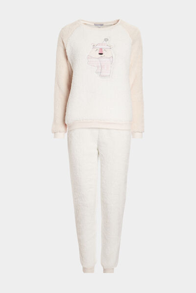 Ensemble pyjama 2 pièces rose clair femme