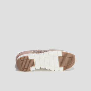 Baskets zippées en cuir pied large sable femme