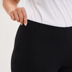 Legging corsaire taille &eacute;lastiqu&eacute;e noir femme grande taille