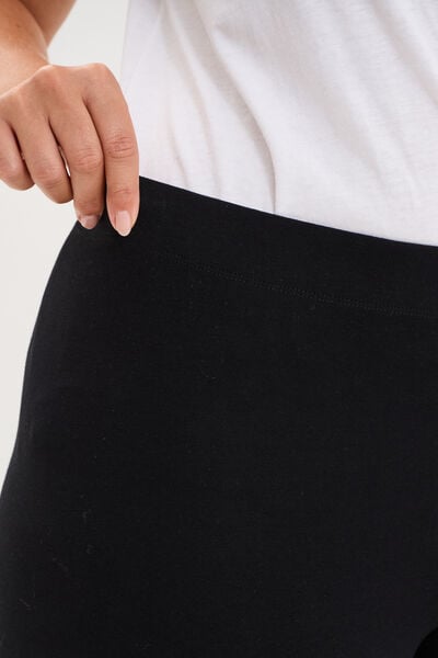 Legging corsaire taille &eacute;lastiqu&eacute;e noir femme grande taille