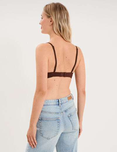Soutien-gorge triangle bretelles fines marron femme