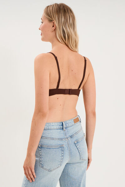 Soutien-gorge triangle bretelles fines marron femme