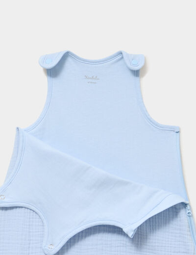 Gigoteuse sans manches gaze coton TOG 1 bleu ciel b&eacute;b&eacute;