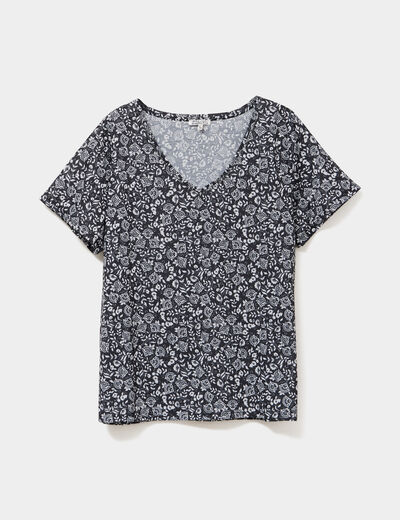 T-shirt manches courtes noir femme grande taille