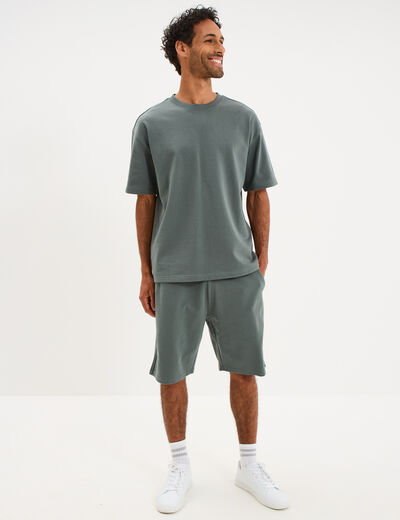 Short de jogging taille &eacute;lastiqu&eacute;e l&eacute;ger vert kaki homme