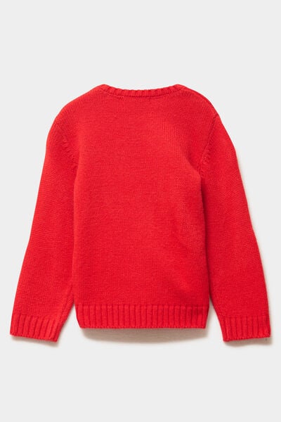 Pull de No&euml;l manches longues rouge b&eacute;b&eacute; gar&ccedil;on