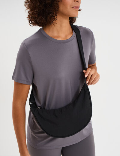 Sac banane en bandouli&egrave;re noir femme