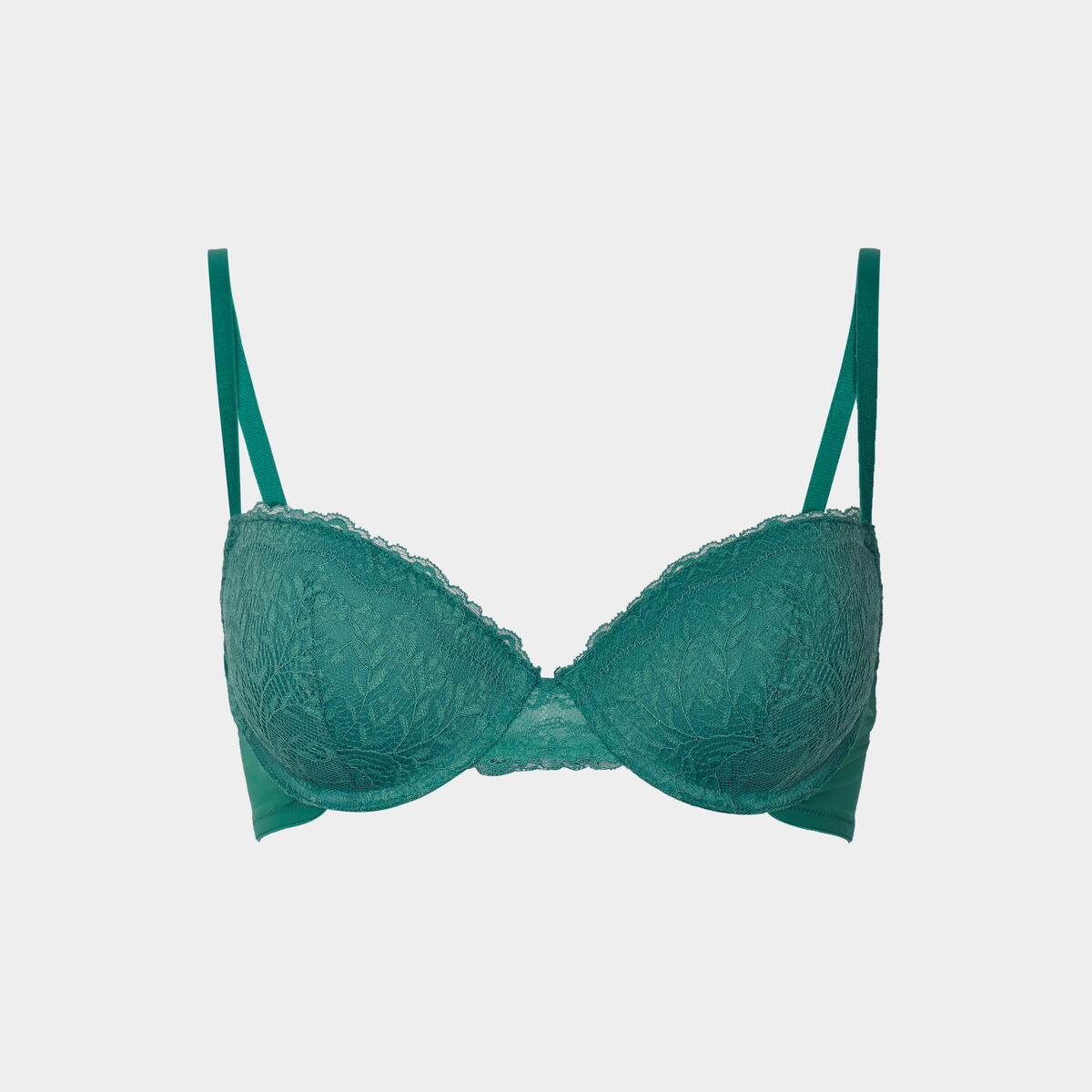 Soutien-gorge push up micro dentelle vert menthe femme