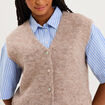 Gilet sans manches col en V beige femme