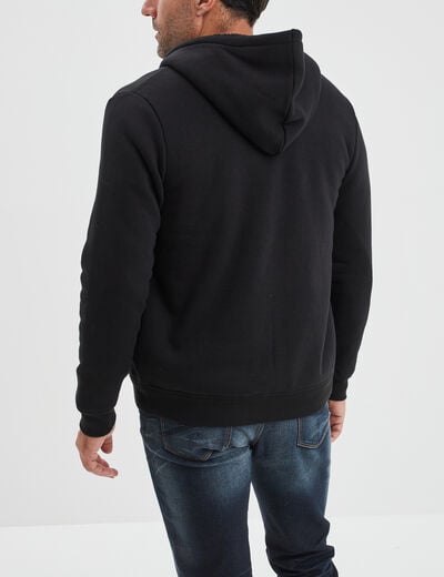 Sweat zippé à capuche doublé Creeks noir homme