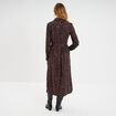 Robe chemise longue ceintur&eacute;e marron fonc&eacute; femme