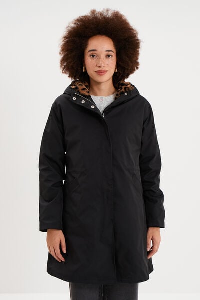 Parka 3-en-1 avec capuche amovible noir femme