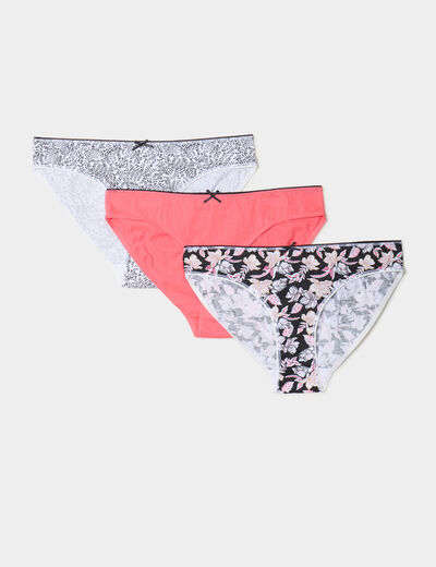Lot 3 culottes coton rose fushia femme