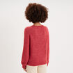 Pull col rond manches longues rose cerise femme