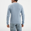 Pull en maille textur&eacute;e col rond bleu ciel homme