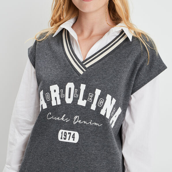 Sweat long sans manches Creeks gris foncé femme