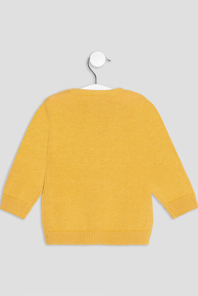 Pull avec col rond jaune bébé garçon