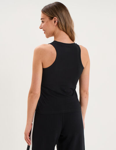 D&eacute;bardeur sans manches coton Kappa noir femme