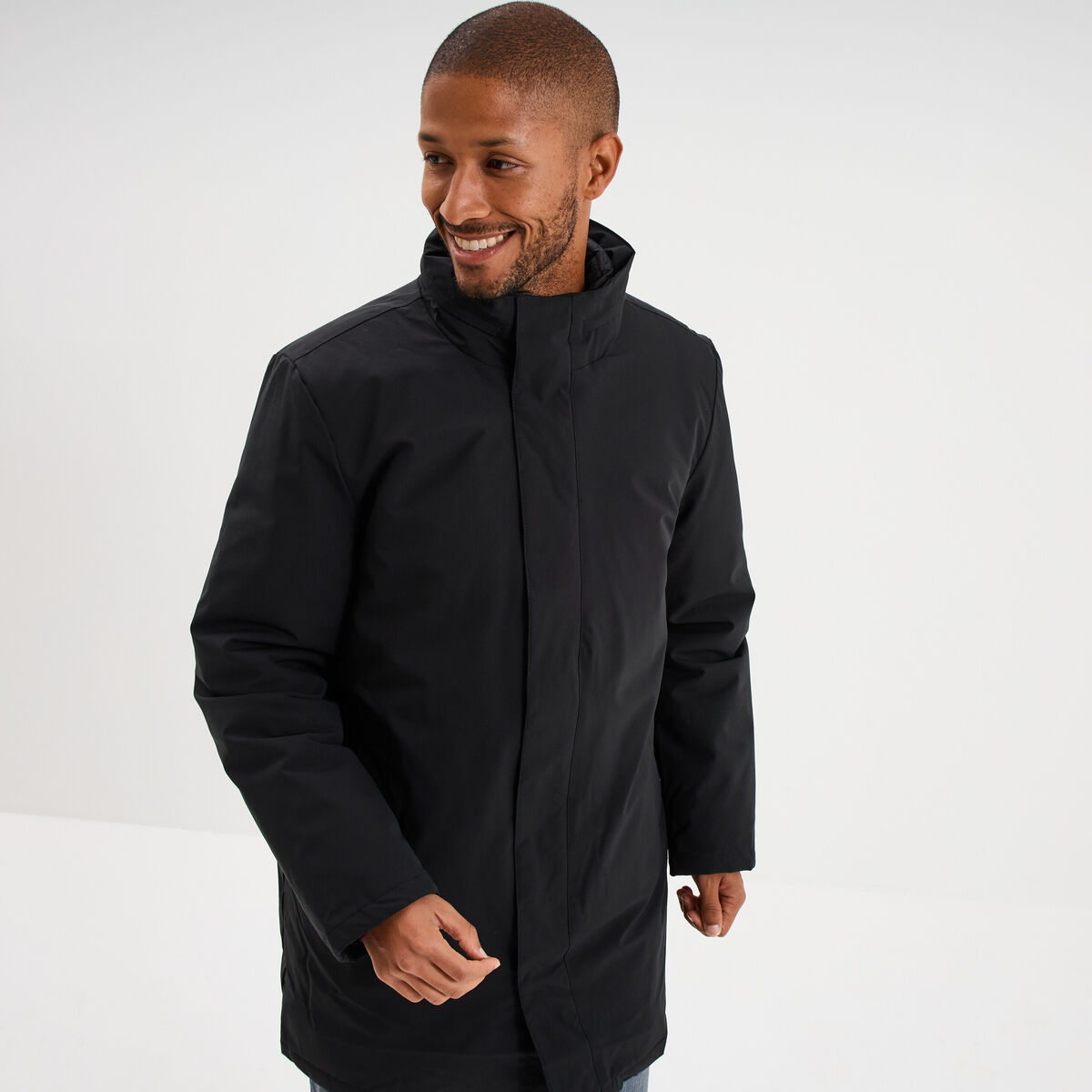 Parka 3-en-1 d&eacute;perlante noir homme