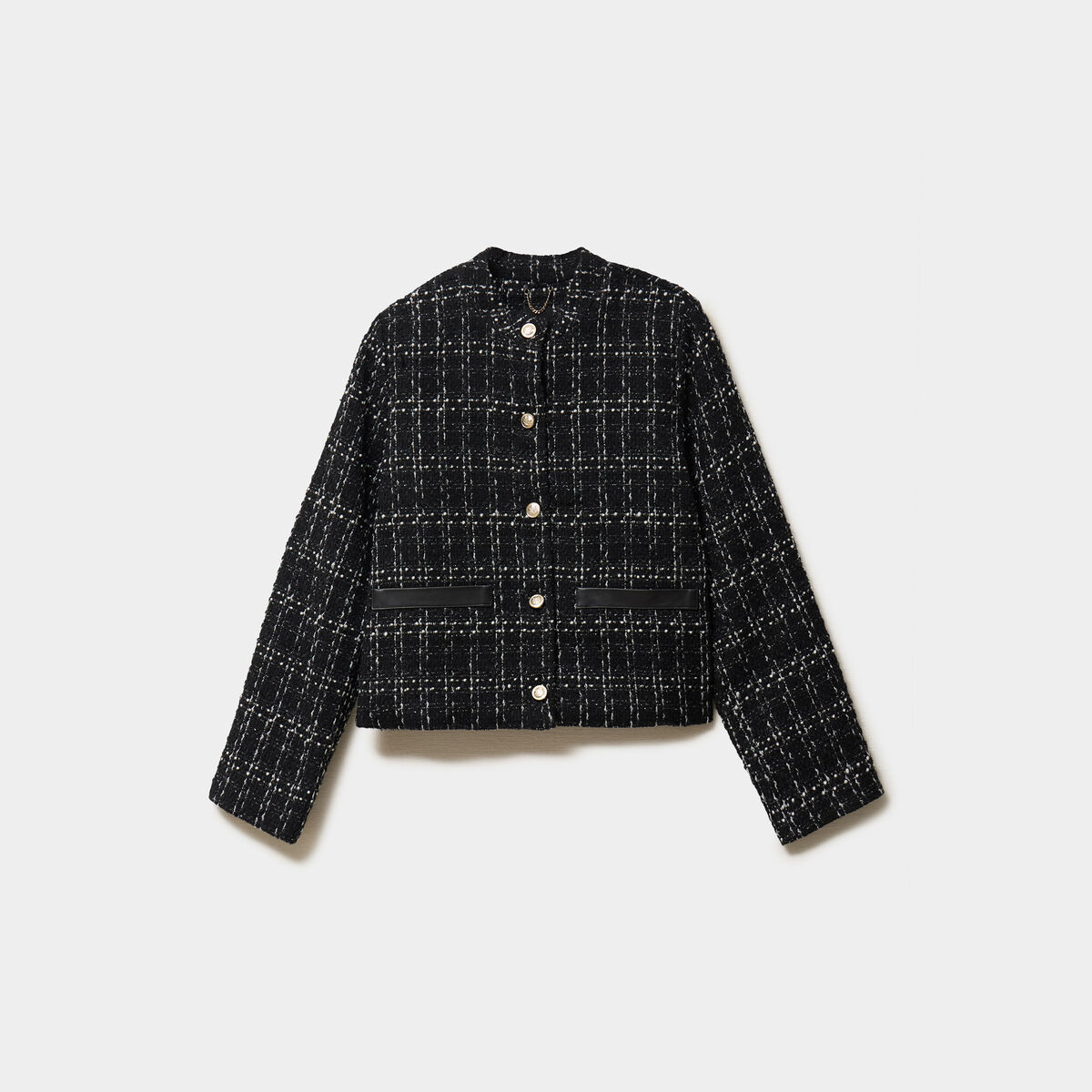 Veste tweed boutonn&eacute;e ecru femme