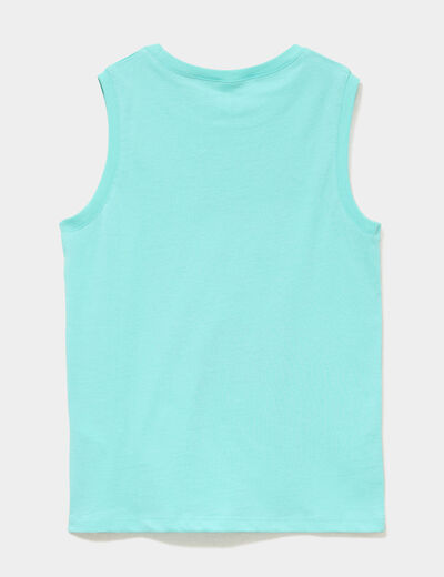 Lot 2 d&eacute;bardeurs coton col rond bleu turquoise gar&ccedil;on