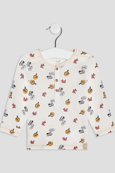 T-shirt manches longues ivoire bébé garçon