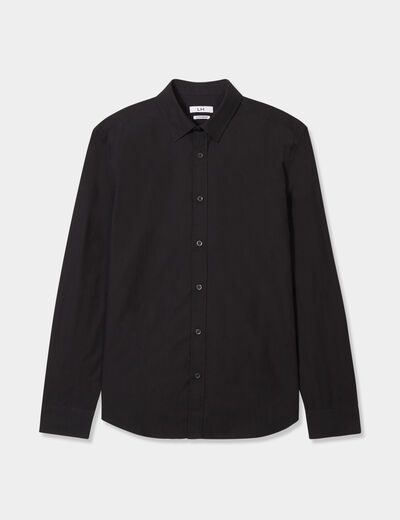 Chemise droite manches longues noir homme