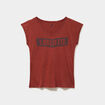 T-shirt d&eacute;lav&eacute; en coton marron femme