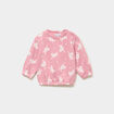 Sweat molletonn&eacute; manches longues vieux rose b&eacute;b&eacute; fille