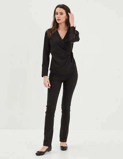 Pantalon stretch taille haute Mosquitos noir femme