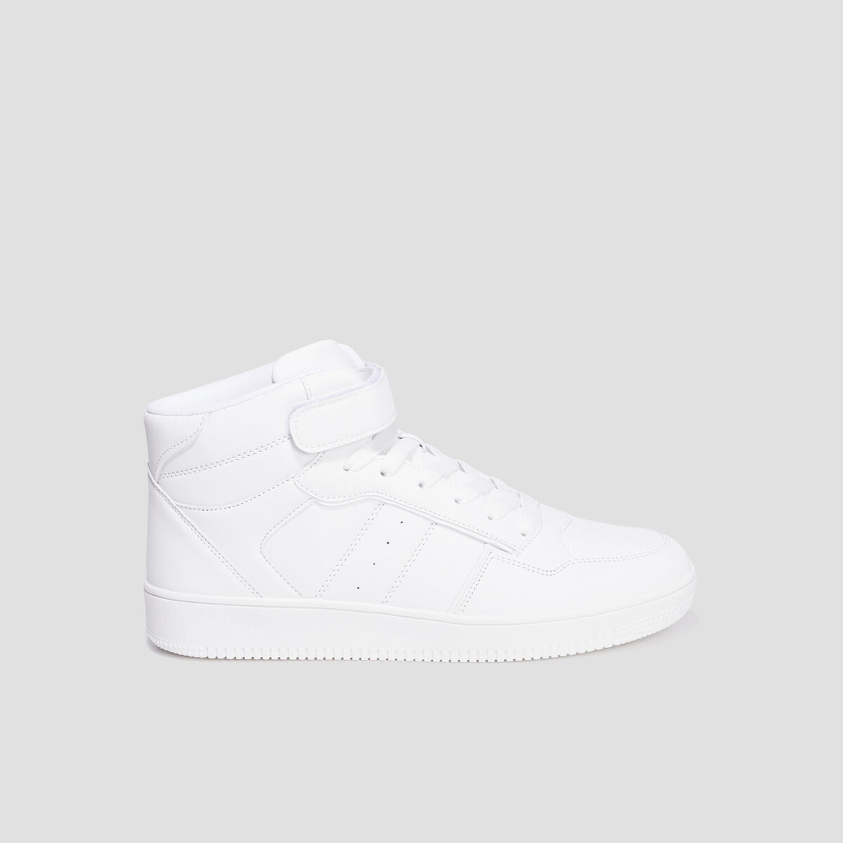 Baskets montantes &agrave; scratchs blanc homme