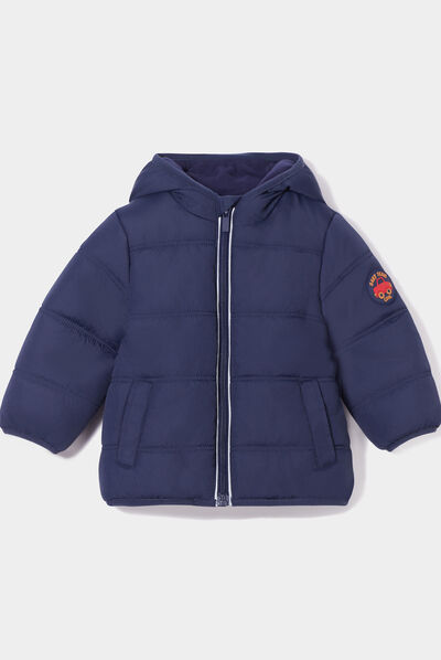 Doudoune à capuche doublure polaire bleu marine bébé garçon