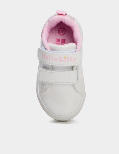 Baskets &agrave; scratchs Hello Kitty blanc b&eacute;b&eacute; fille