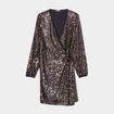 Robe à sequins portefeuille terracotta femme grande taille
