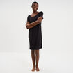 Chemise de nuit manches courtes noir femme