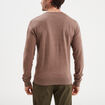 Pull droit col rond coton m&eacute;lang&eacute; gris homme