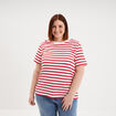 T-shirt manches courtes avec boutons ecru femme grande taille