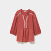 Blouse manches ballons 3/4 vieux rose femme grande taille