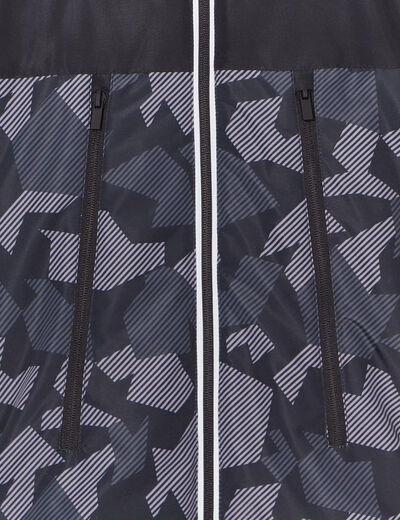 Veste zippée à capuche noir garçon