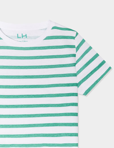 T-shirt manches courtes coton vert garçon