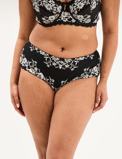Shorty en dentelle noir femme grande taille