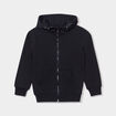 Sweat zippé molletonné à capuche noir garçon