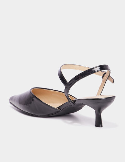 Escarpins vernis kitten heels noir femme