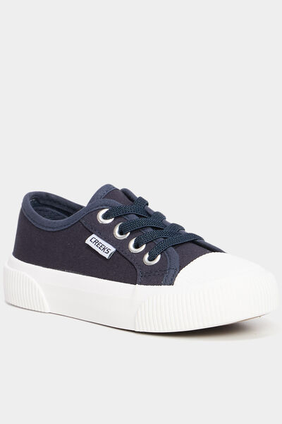 Tennis basses en toile bleu marine gar&ccedil;on
