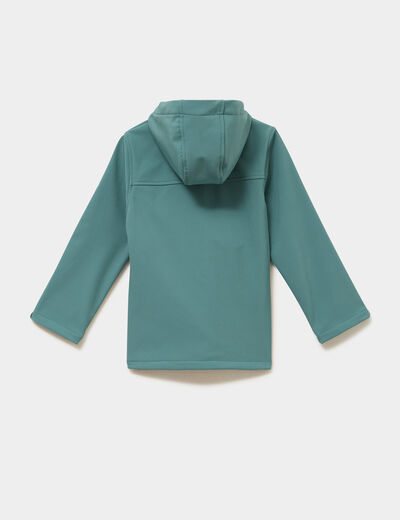 Blouson fourr&eacute; d&eacute;perlant &agrave; capuche vert fonc&eacute; fille