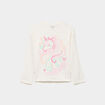 T-shirt manches longues coton ivoire fille