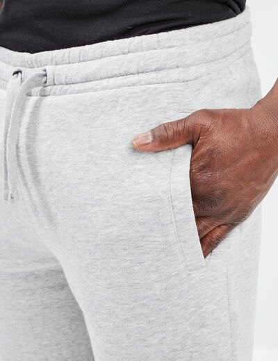 Short jogging molleton droit gris clair homme