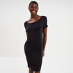 Chemise de nuit manches courtes noir femme