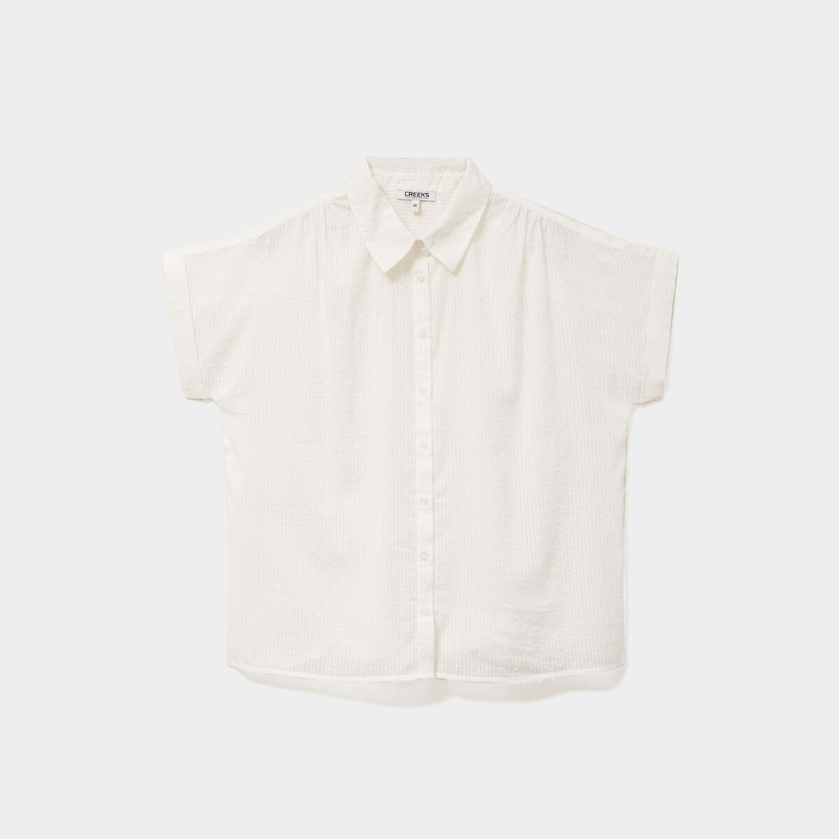 Chemise manches courtes coton blanc femme